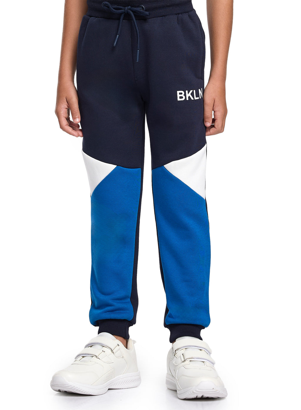 Boys’ Navy &Amp; Blue Colorblock Hoodie Tracksuit “ Zip-Up Sweatshirt &Amp; Joggers Set