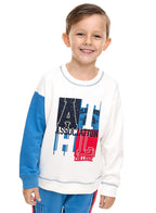 Boys' 2-Piece Sweatshirt Sets With Contrast Blue Sleeves