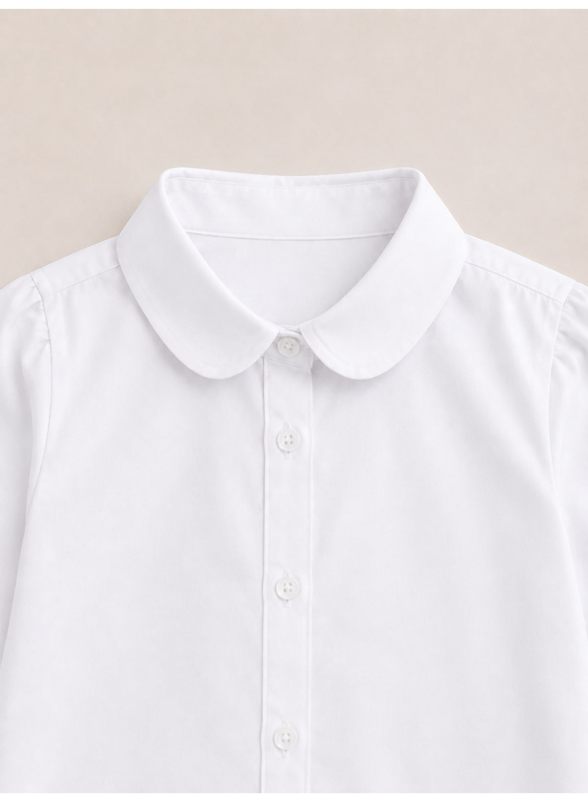 White Junior Girls Long Sleeve Collared Shirt