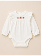 Baby Girls Long Sleeve Bodysuit and Ruffle Pants Set with Headband (3-Piece)
