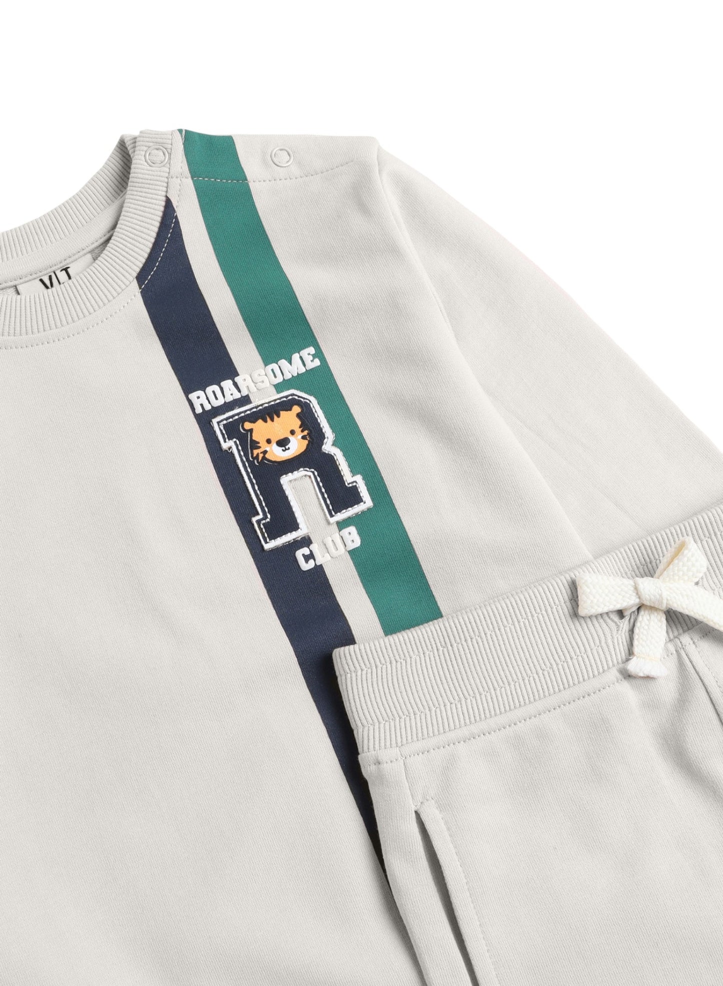 Baby Boys’ 2-Piece Fleece Set – “Roarsome Club” Sweatshirt & Joggers Set