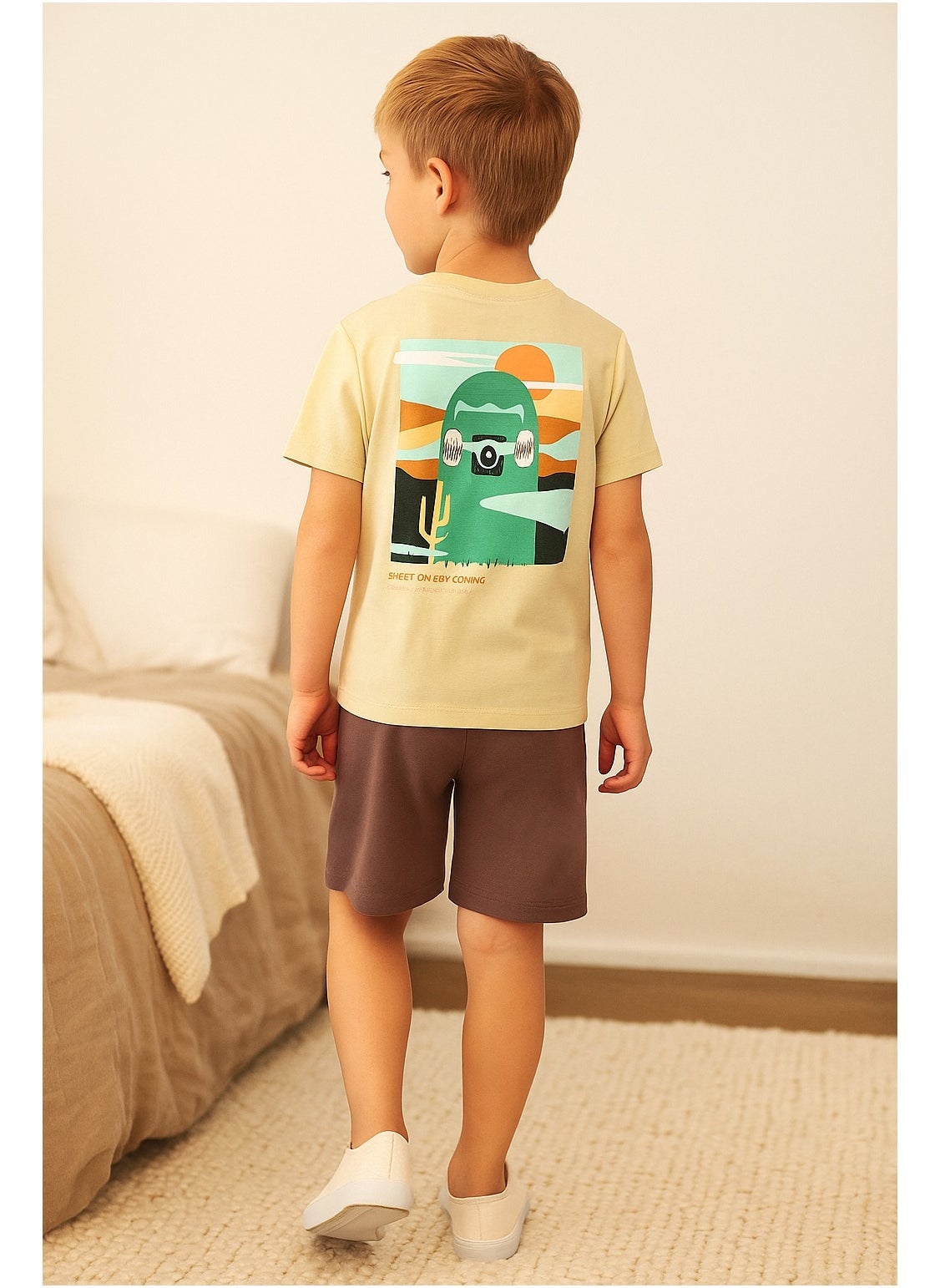 Victor and Jane JR Boys' 2PC Set – "Ride the Streets!" Skateboard, 100% Cotton Summer Wear, Comfertable, 2-3YRS