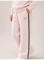 Girls Half Zip Sweatshirt Hoodie and Wide Leg Pants Set