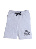 Jungle Safari & Day Adventure Graphic T-Shirt and Shorts Set - Black/Grey