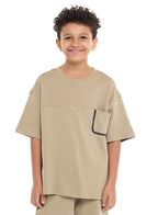 Oversized - Boys' Jacquard 2-Piece Set - T-Shirt And Matching Shorts With Pocket Detail
