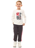 Boys' 2-Piece Printed Graphic Sweatshirt And Jogger Set