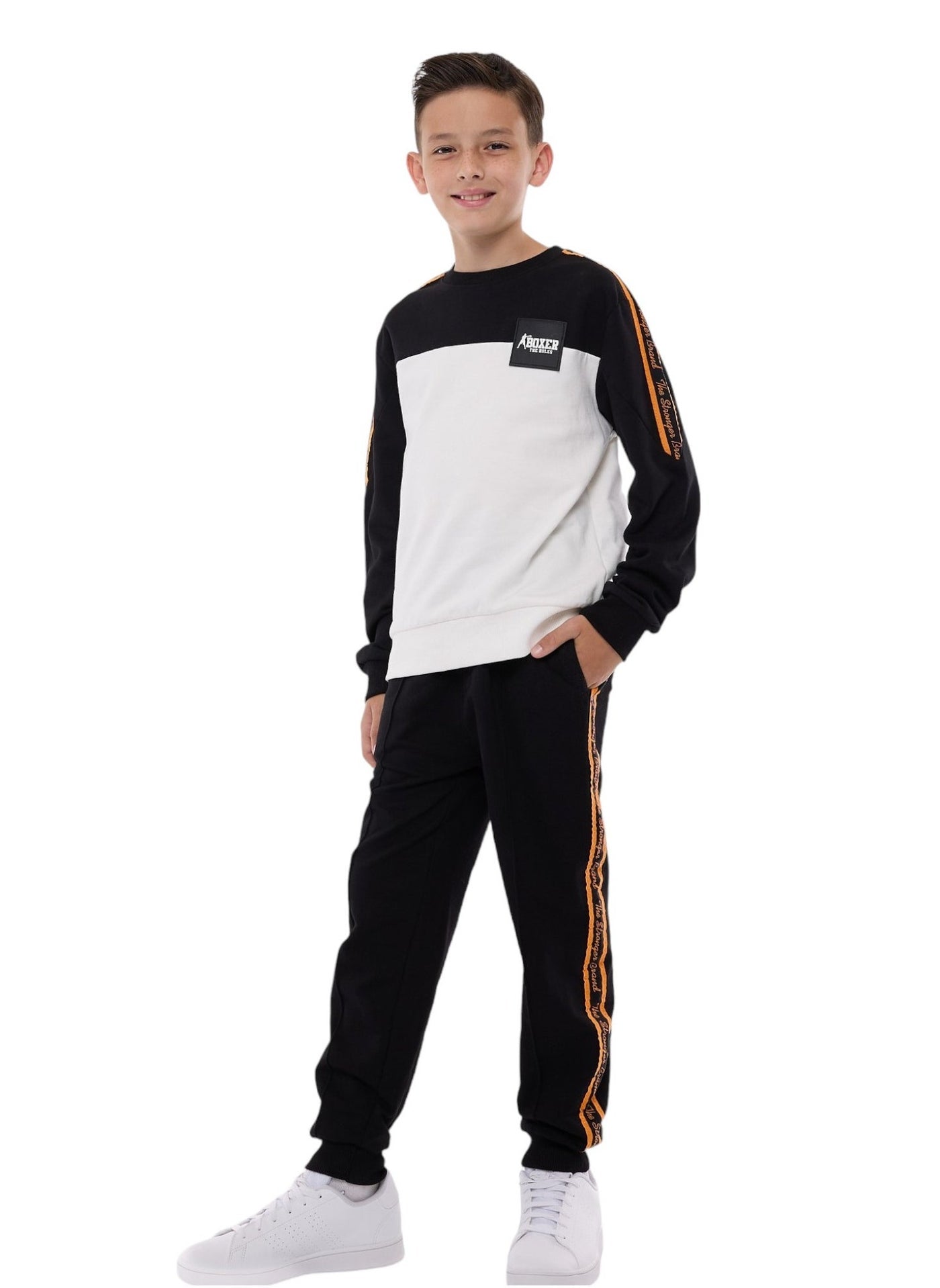 Boys' 2-Piece Set- Sweatshirt And Jogger Set Off-White/Black