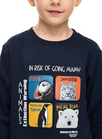 Boys' 2-Piece Sweatshirt And Jogger Set Navy-Grey Mil