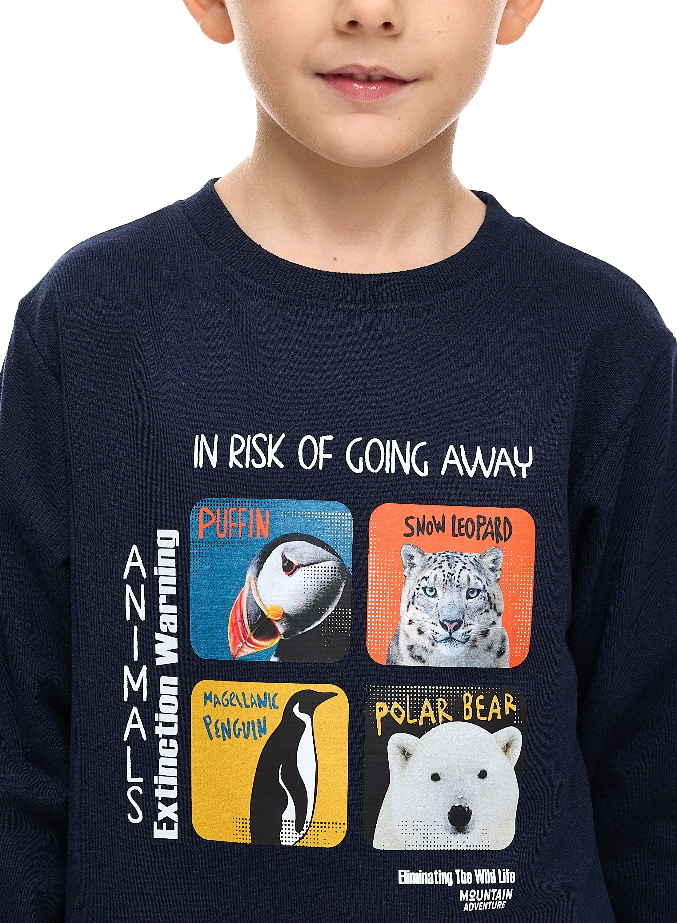 Boys' 2-Piece Sweatshirt And Jogger Set Navy-Grey Mil