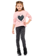 Heart Printed Top With Matching Leggings