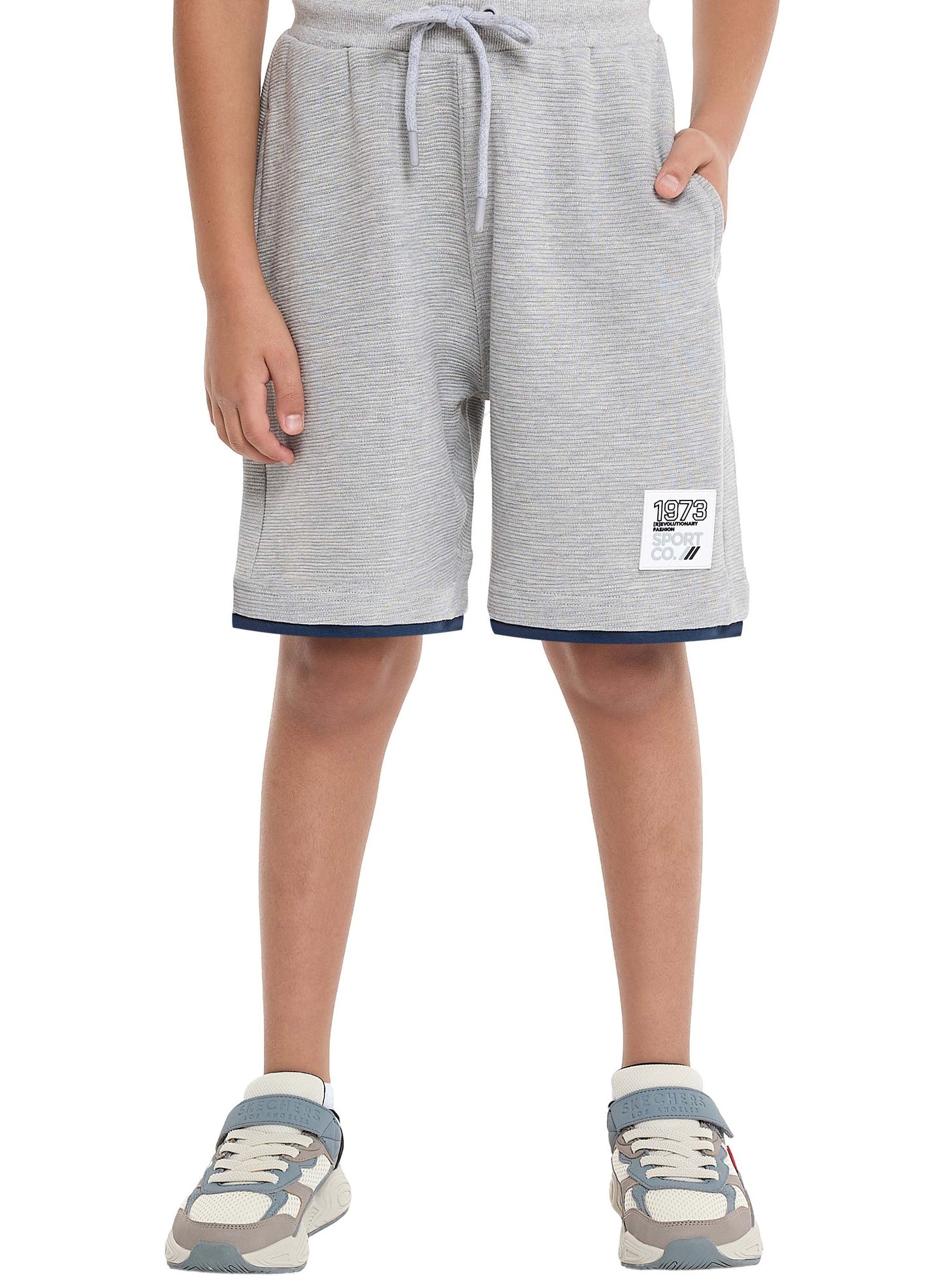 Victor and Jane Boys' Cord Set – Grey T-Shirt and Shorts Outfit