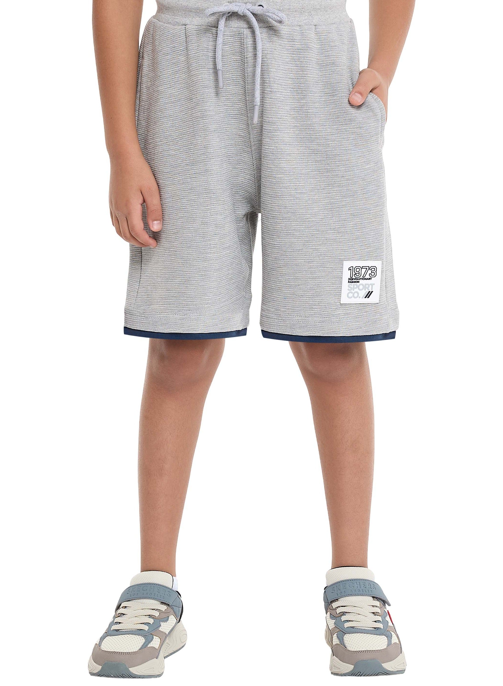 Victor And Jane Boys' Cord Set “ Grey T-Shirt And Shorts Outfit