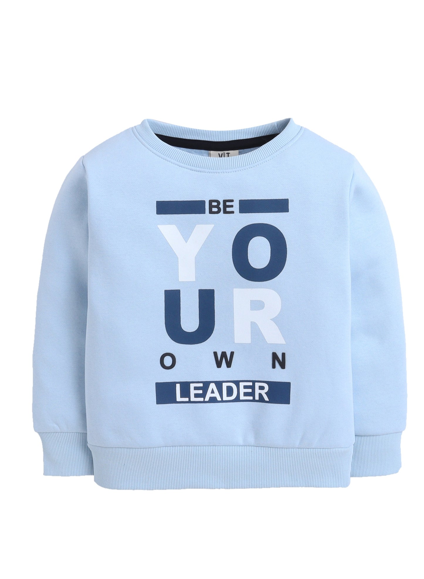 Boys' Blue "Be Your Own Leader" Slogan Sweatshirt