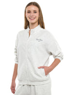 Ladies Grey Striped Track Set “ Zip-Up Jacket & Joggers