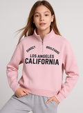 Œlos Angeles California” Half-Zip Pullover “ 100% Cotton Fleece Sweatshirt | 280 Gsm