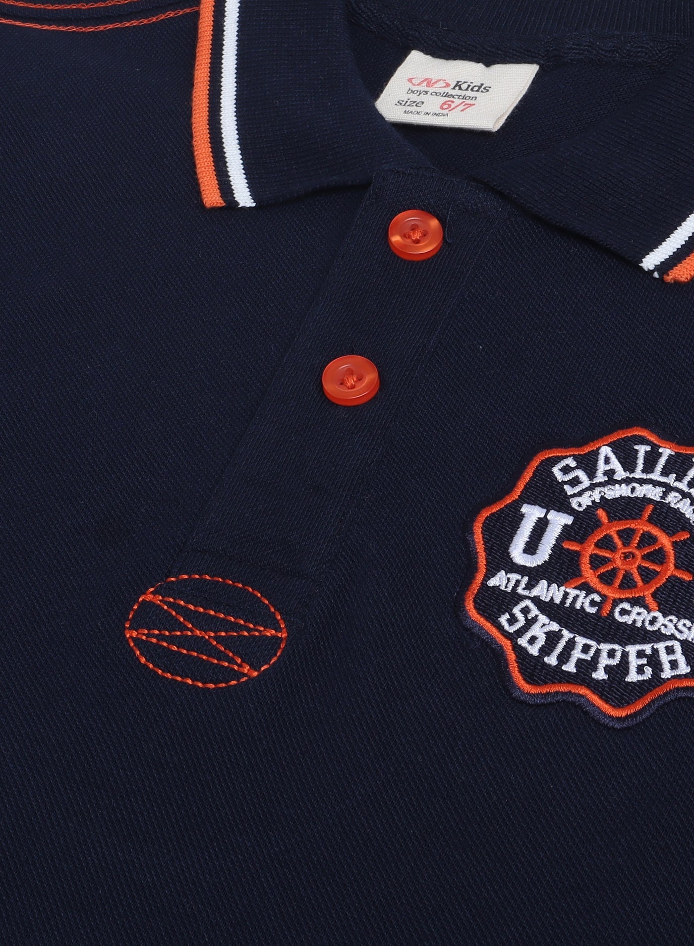Boys' Polo T-Shirt – Navy colour with Embroidered label detail