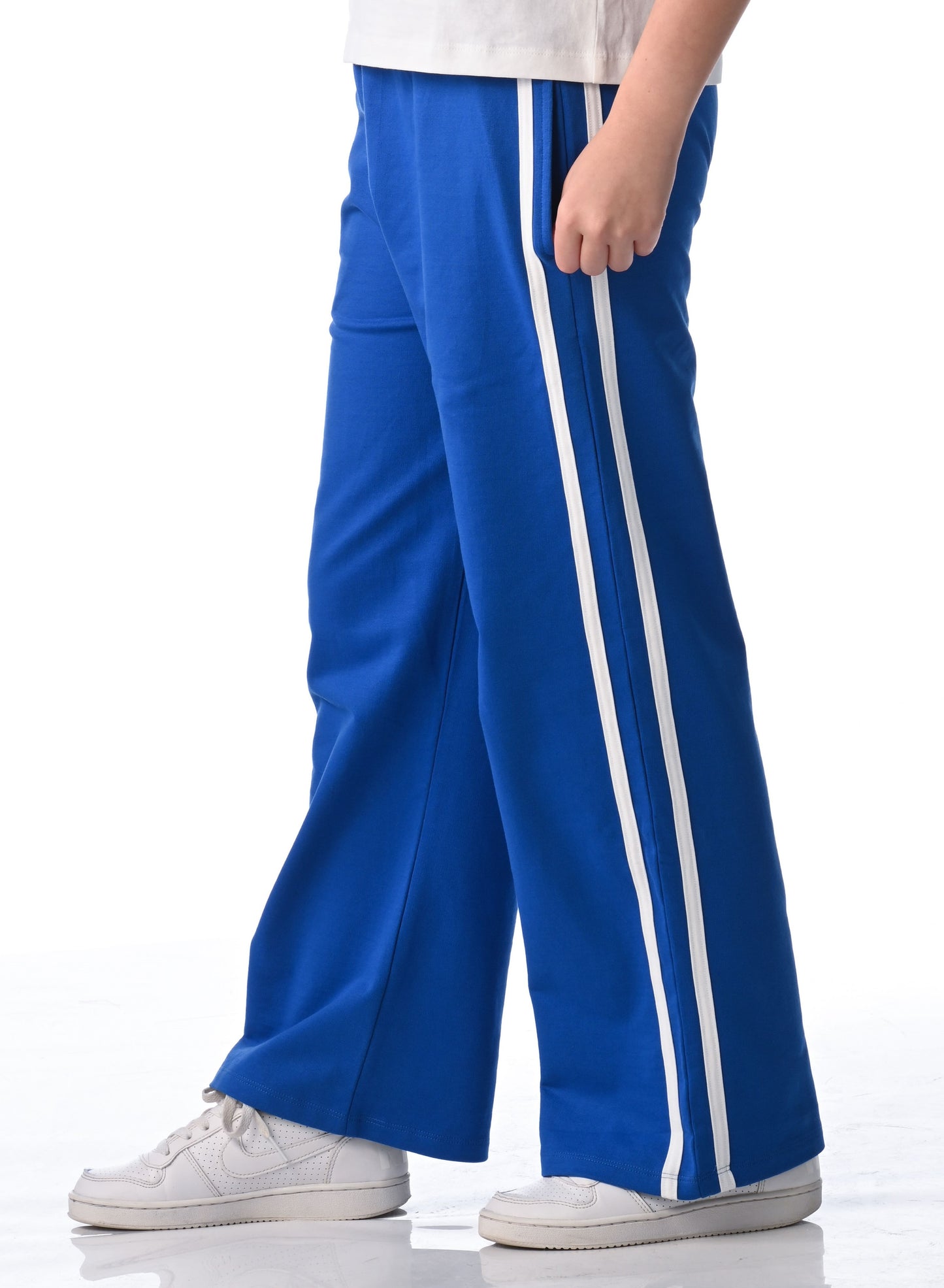 Victor and Jane Girls' 2pcs Spring/Summer Outfit Set - Comfy Knit Crop Top & Wide-Leg Pants