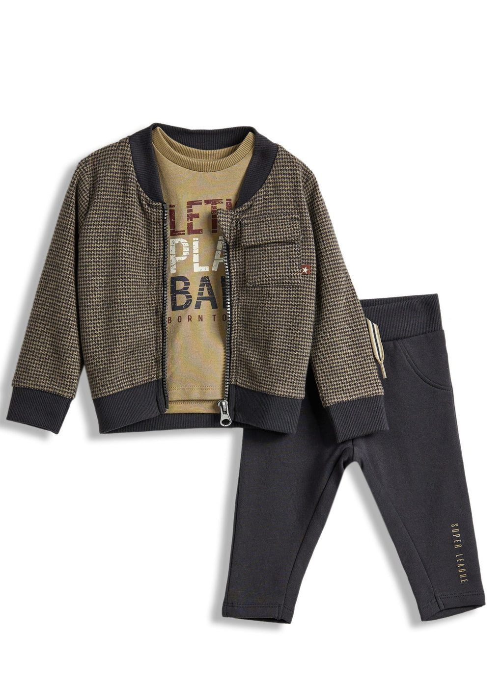 3Pc Pants Jacket Top Set