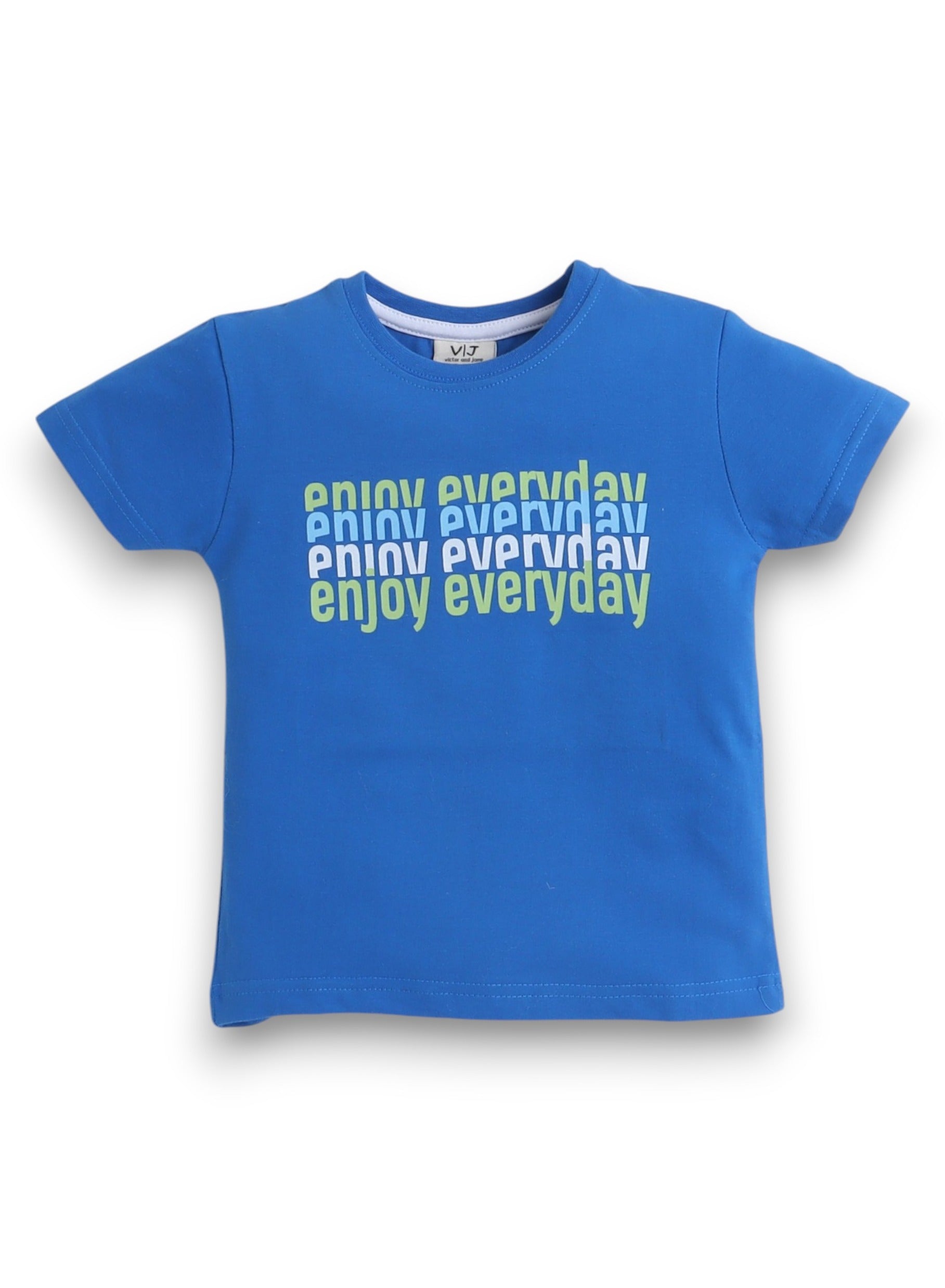Victor And Jane - Printed T-Shirt And Stripes Pyjama Set