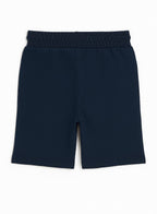 Kids French Terry 100% Cotton Shorts - Navy