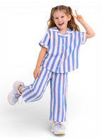 Girls Striped Shirt Pants Set
