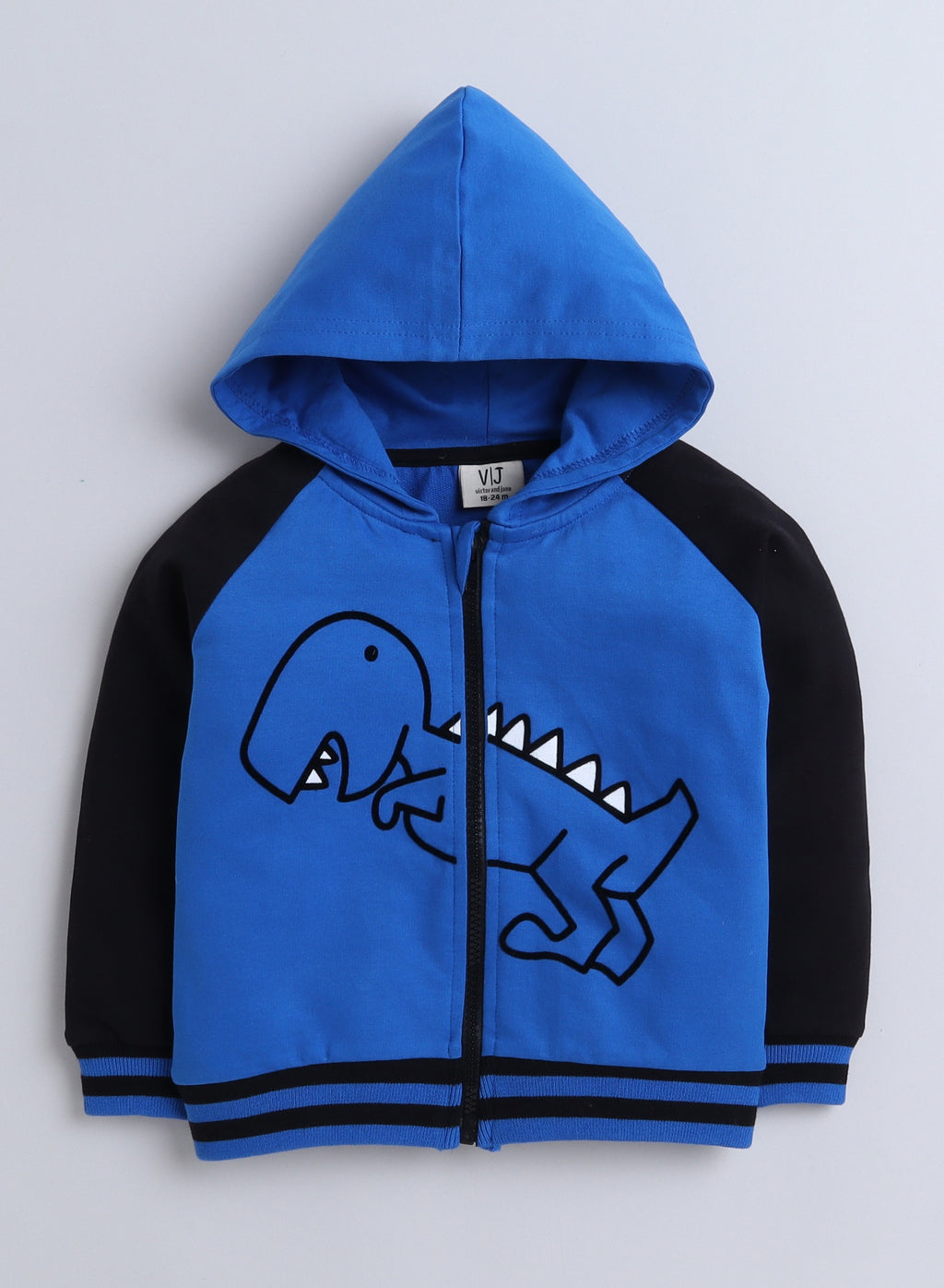Boys' 3-Piece Set Tracksuits- Off-White Long Tee, Blue Fullzipper Hoody Jacket And Jogger ,(6Mo - 3Yrs )