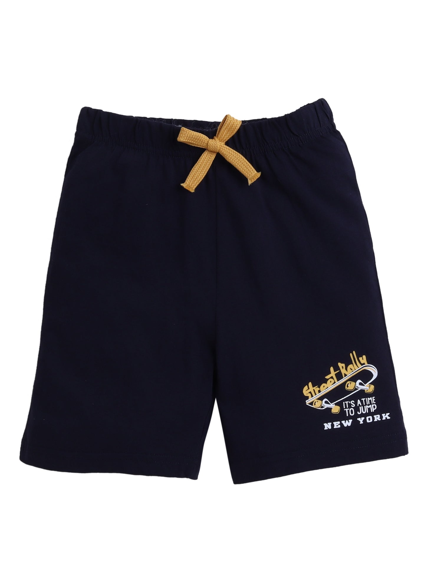 Boys' Slogan Print Shorts with Lace-up and Elasticated waist - pack of 3