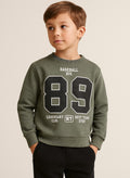 Boys’ Olive Green Œ89 Baseball Club” Sweatshirt