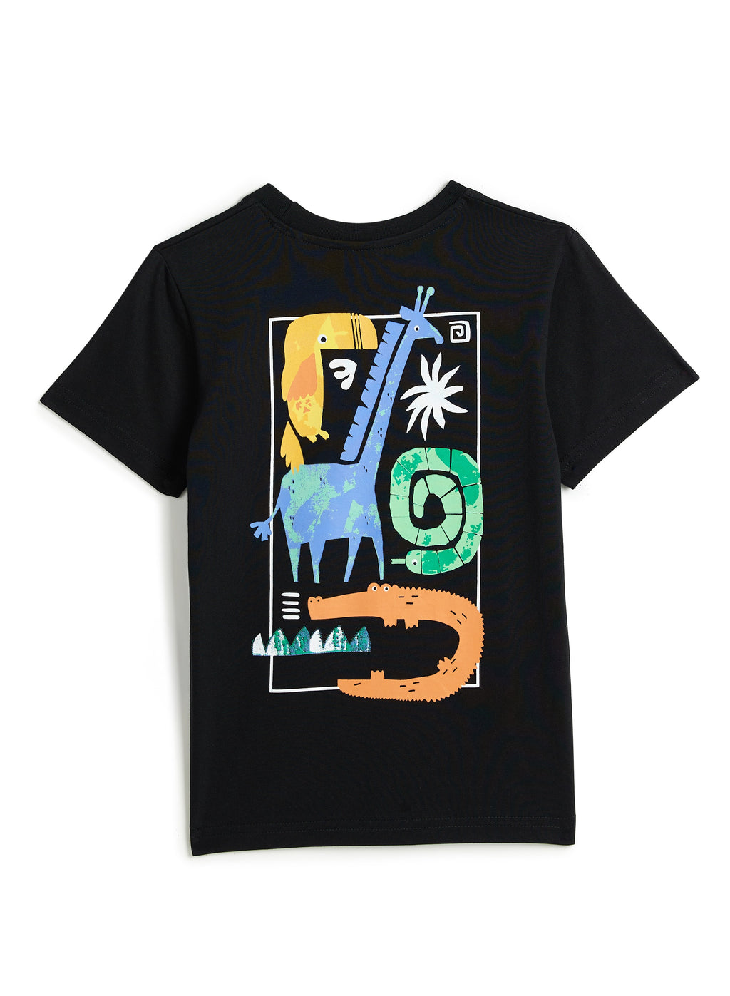 Jungle Safari & Day Adventure Graphic T-Shirt and Shorts Set - Black/Grey