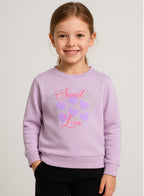 Girls Œsweet Love” Heart Fleece Sweatshirt