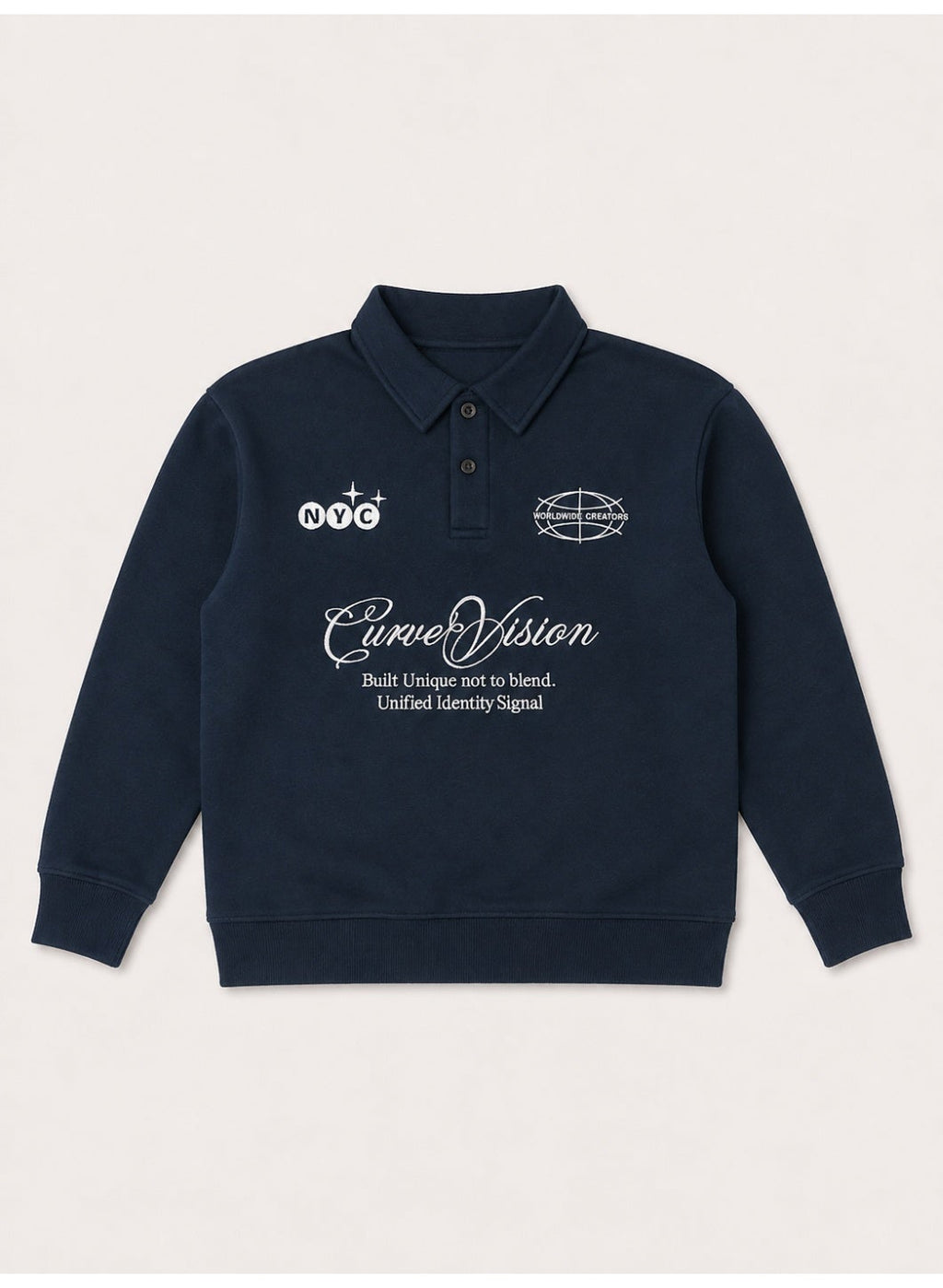 Boys’ Collared Button Placket Sweatshirt