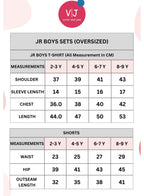 Oversized - Boys' Jacquard 2-Piece Set - T-Shirt With Badge Detail And Matching Shorts With Pockets,