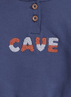 Dirkje Cotton Cave Embroidered Full Sleeves Hooded Sweatshirt And Joggers Set - Blue/Coral