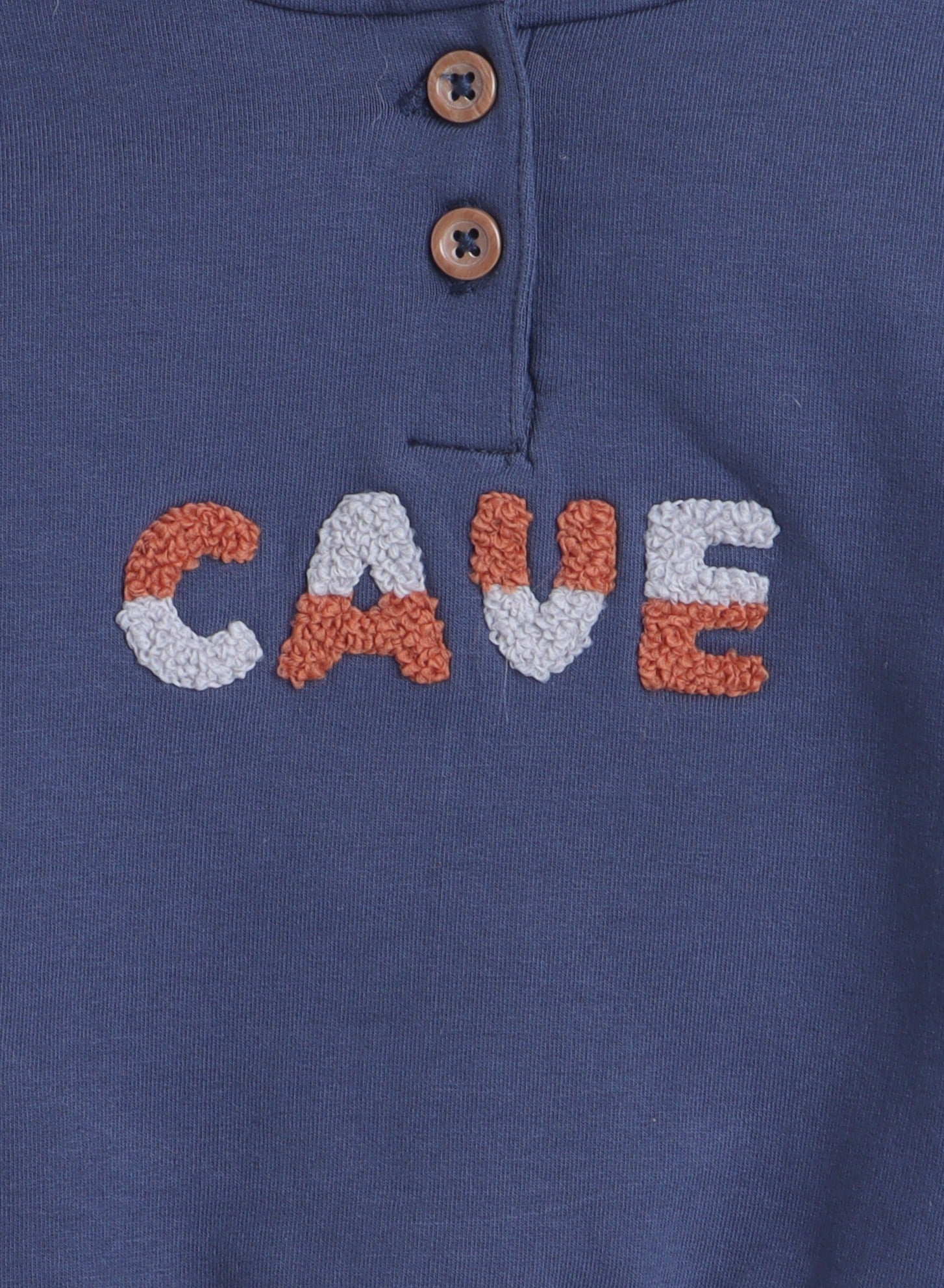Dirkje Cotton Cave Embroidered Full Sleeves Hooded Sweatshirt And Joggers Set - Blue/Coral