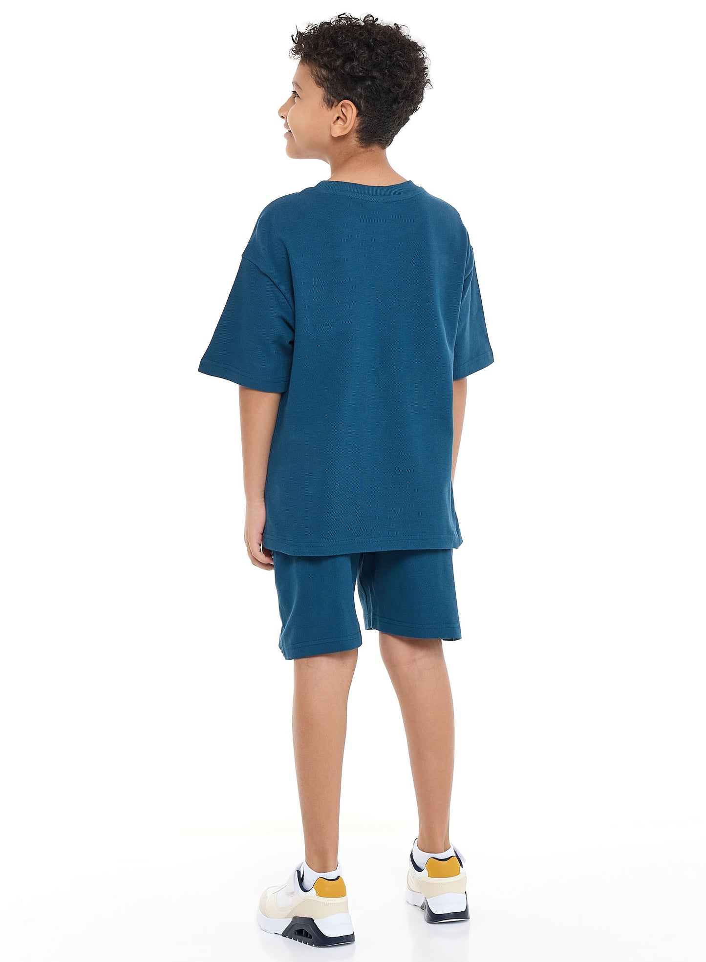 Victor and Jane Boys' Cord Set – Navy T-Shirt and Shorts Outfit
