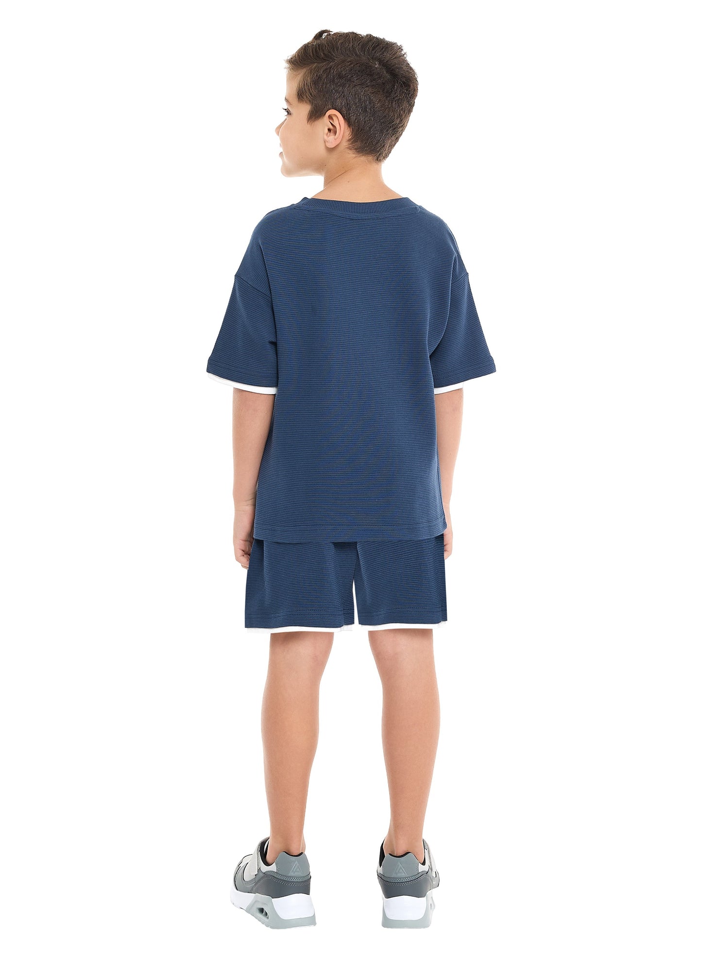 Boys' Cord Set –  Navy T-Shirt and Shorts Set