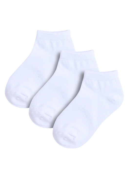 Boys 3 Pairs Plain Ankle Length School Socks