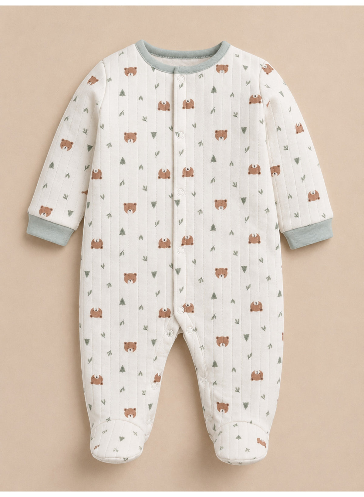Baby Boys Quilted Footed Coveralls 2-Piece Pack with Bear Print