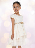 Chic Jacquard Champagne  Party Dress With Mesh & Decoration