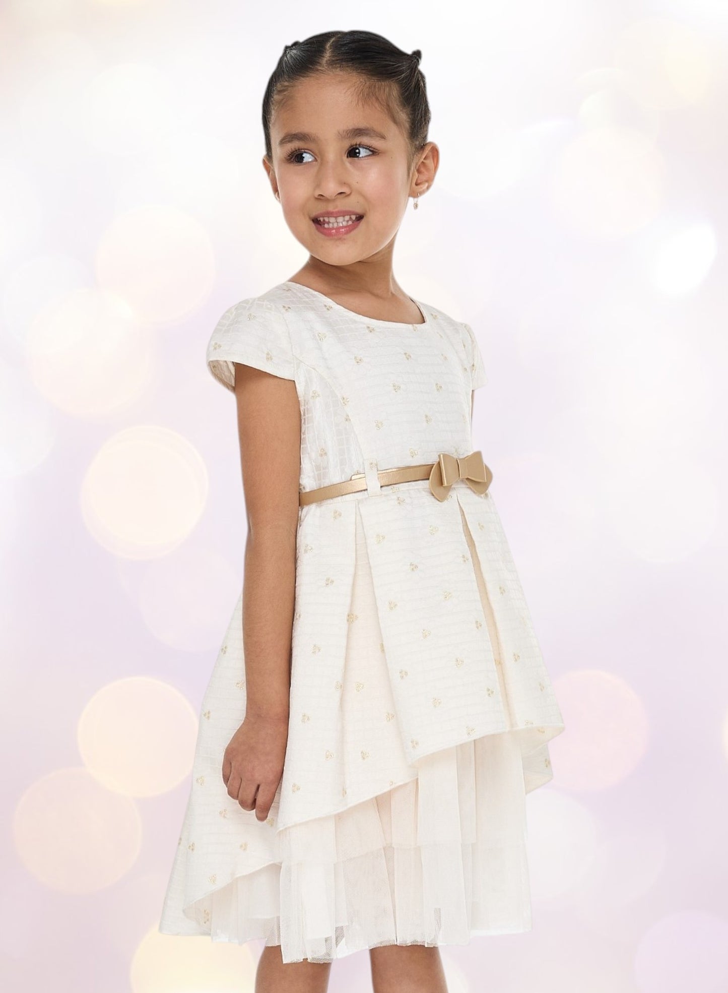 Chic Jacquard Champagne  Party Dress With Mesh & Decoration