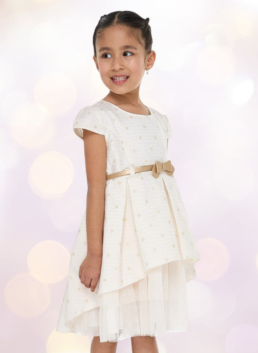 Chic Jacquard Champagne  Party Dress With Mesh & Decoration