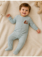 Baby Boys Quilted Footed Coveralls 2-Piece Pack with Bear Print