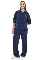 Ladies’ Navy Wide-Leg Pants & Hoodie Set