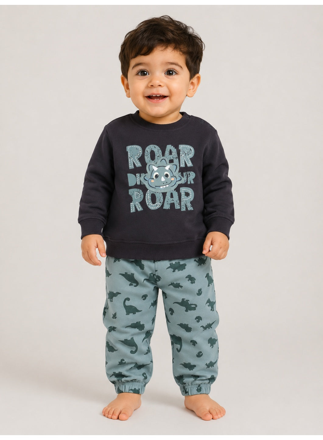 Baby Boys Dinosaur Print Sweatshirt & Jogger Set
