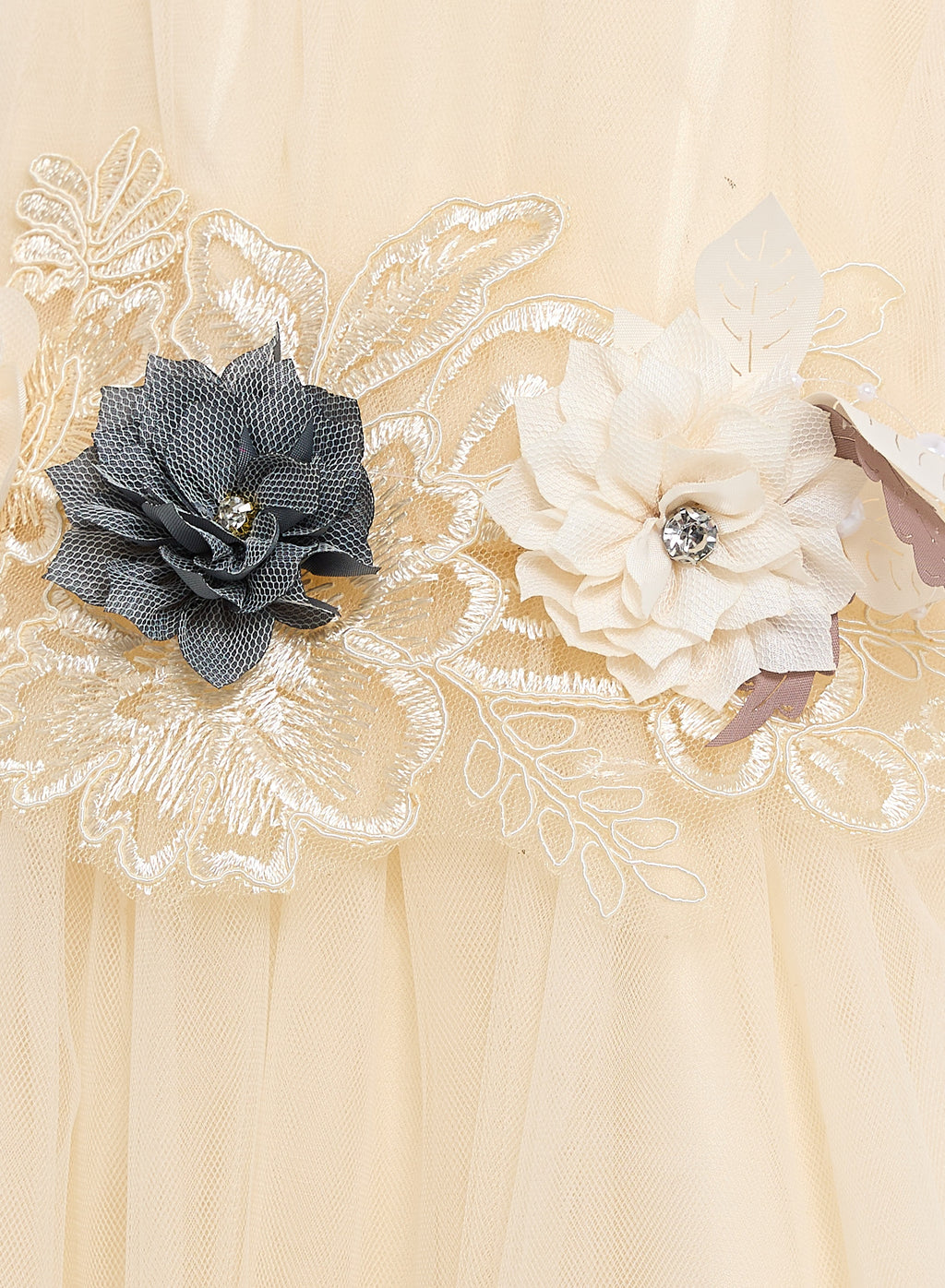 Girls Champagne Tulle Dress
