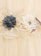 Girls Champagne Tulle Dress