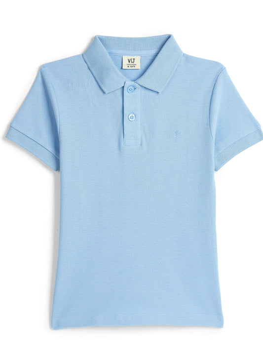 Victor & Jane Junior Boys' Polo T-Shirt – Powder Blue