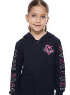 Girls- Glitter Heart Hoodie With Matching Jogger