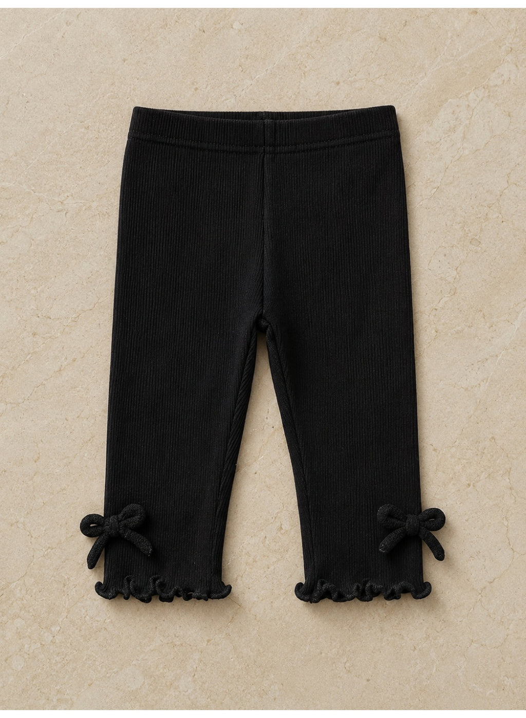 Baby Girls Ribbed sweatshirt & Leggings Set with Ribbon (3-Piece Set)