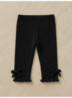 Baby Girls Ribbed sweatshirt & Leggings Set with Ribbon (3-Piece Set)